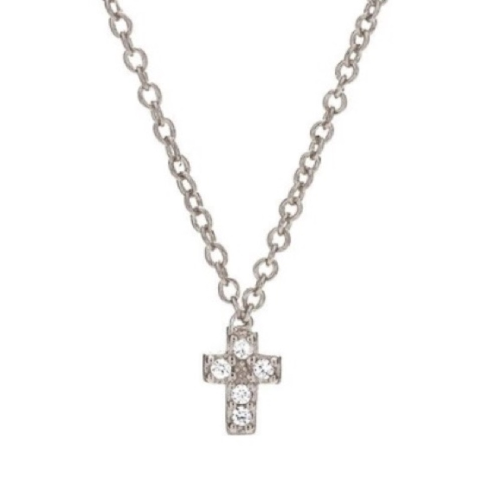Sugar Bean CZ cross necklace